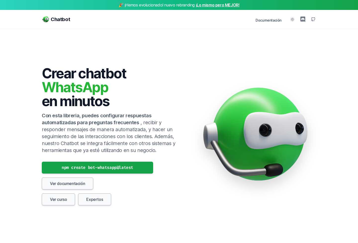 Crear chatbot WhatsApp en minutos — Servicio de chatbot para whatspp gratis proyecto OpenSource